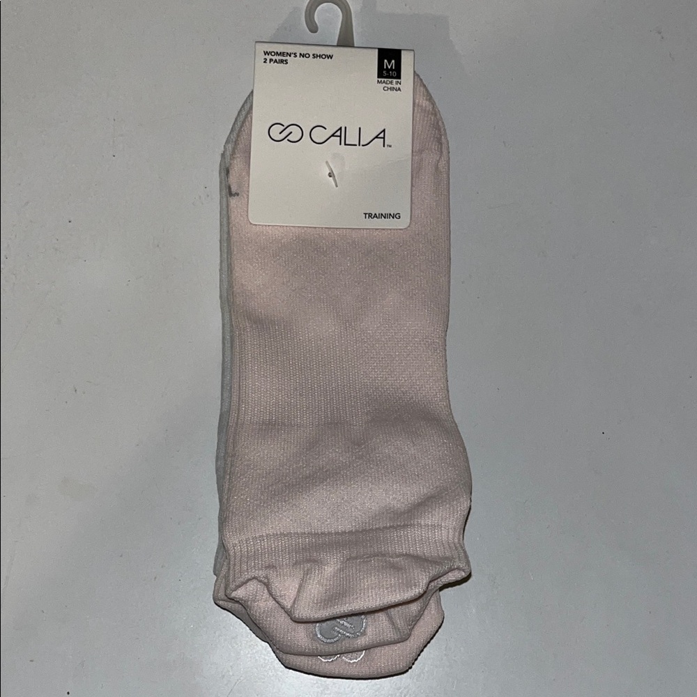 Calia Women's No Show Socks - Soft Pink and White